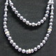 Gray Double Glass Pearl Necklace - Thumbnail 2