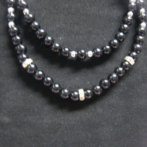 Black Double Glass Pearl Necklace