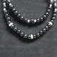 Black Double Glass Pearl Necklace - Thumbnail 2