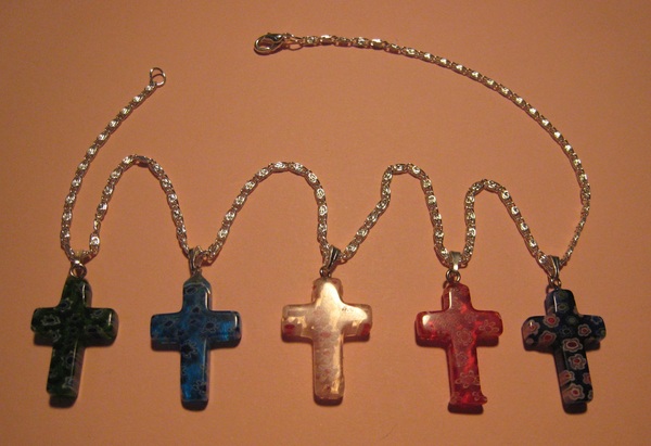 Millefiori Cross Necklaces