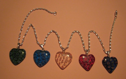 Millefiori Heart Necklaces
