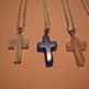 Cat's Eye Glass Cross Necklaces - Thumbnail 1