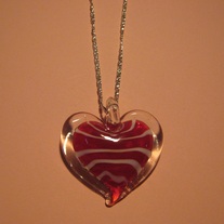 Red Glass Heart Necklace