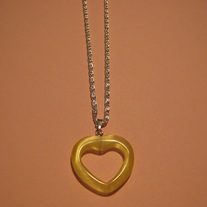 Yellow Cat's Eye Heart Necklace