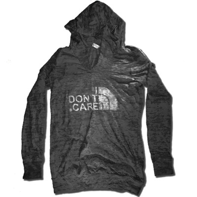 I dont care - womens black hoodie - Thumbnail 4