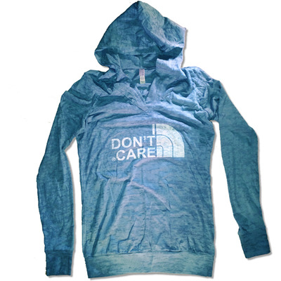I DONT CARE - WOMENS LT. BLUE HOODIE