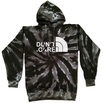 I DONT CARE - BLACK/WHITE TIE DYE HOODIE