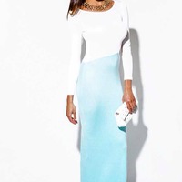 Slit open mint dress - Thumbnail 2