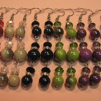 Long Crystal & Glass Earrings