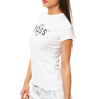 Lady Boss Tee in White - Thumbnail 1