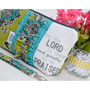 Large Zippered Wristlet/Clutch Accented with Ruffles and Scripture - Thumbnail 1