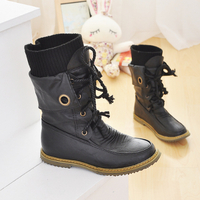 Fashion women's retro lace boots - Thumbnail 2