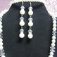 White Glass Pearl & Crystal Set - Thumbnail 1