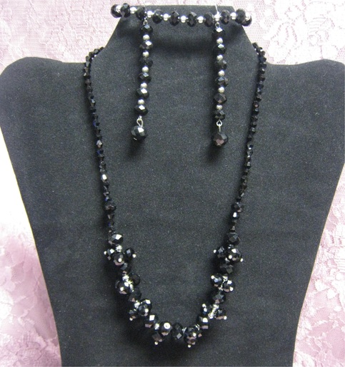 Jet Swarovski Jewelry Set