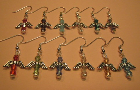 Swarovski Birthstone Angel Earrings