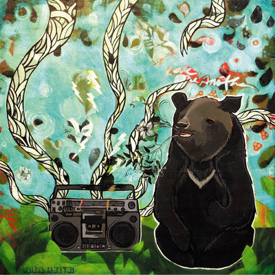 Imagine bear- art -acrylic-original painting