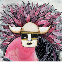 Warrior-Art Print- Illustration-Watercolor- Fine Art-8x10 - Thumbnail 1