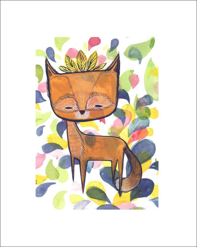 Fox - Art Print- Watercolor- Archival