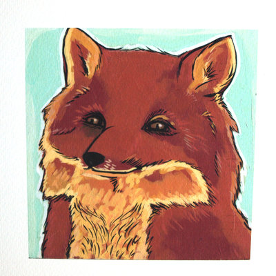 Foxy fox-art print-acrylic- archival- 8x8