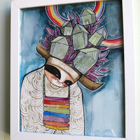 House Warrior-Illustration -Fine Art Print-Watercolor-8x10 - Thumbnail 1