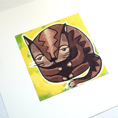 Kitty cat- art print-acrylic-archival print-8x8