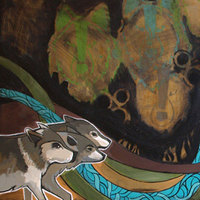 Wolves Prowl-Art Print- Acrylic- Archival-13x19 - Thumbnail 2