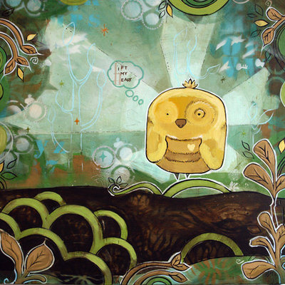 Chick chick lift my heart- bird print-acrylic-archival print-10x10