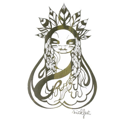 Peace warrior- silkscreen print- 11x14- art print