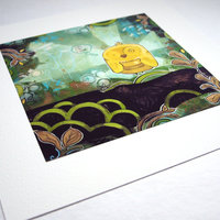 Chick Chick Lift my Heart- Bird Print-Acrylic-Archival Print-10x10 - Thumbnail 1