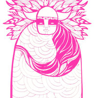 Neon Pink  Warrior - Silkscreen Print-12 x17 - Thumbnail 1
