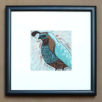 Blue Quail-Art Print-Acrylic- Archival-8x8 - Thumbnail 2