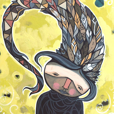 Wind in hair- art print- acrylic-archival print-10x10