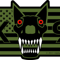American K-9 Skull Flag decal - Thumbnail 1
