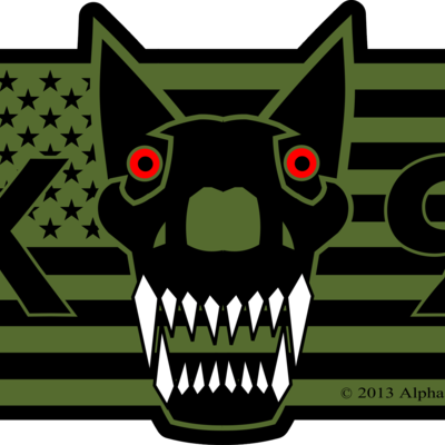 American k-9 skull flag decal