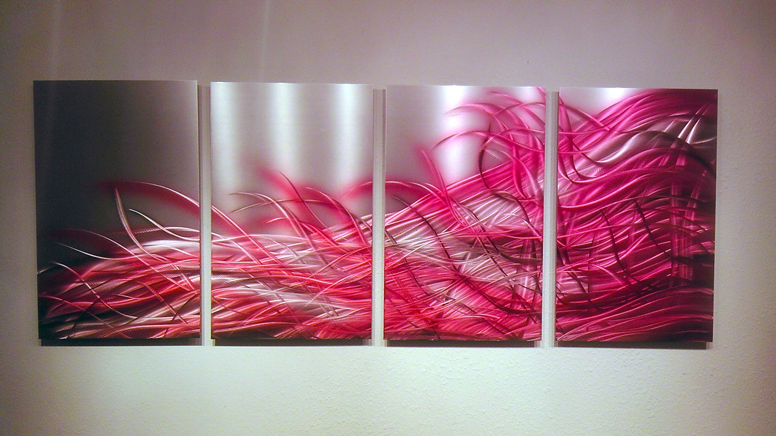 Resonance Red Metal Wall Art Abstract Contemporary Modern Decor on