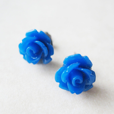 Rose flower stud earrings