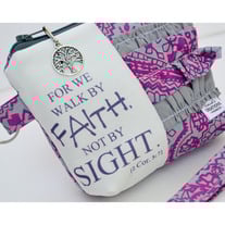 Small Zippered Wristlet/Clutch Accented with Ruffles and Scripture