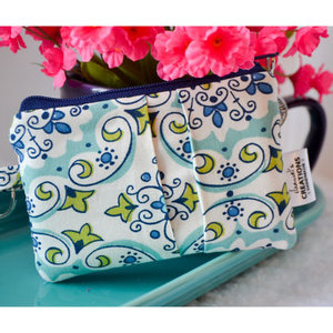 Zippered Pouch/Coin Purse Accented with Scripture/Pleat Design