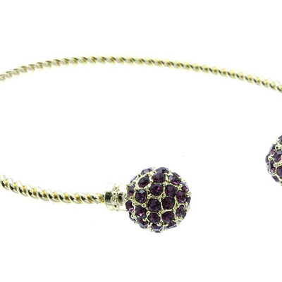 Purple pave crystal cuff