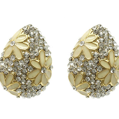Crystal flower earrings