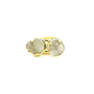 Raw Crystal Double Ring - Thumbnail 1