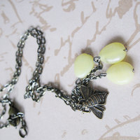 Insect Bug Charm Necklace. Jade Bead Insect Necklace.  Fly Away Necklace. - Thumbnail 4