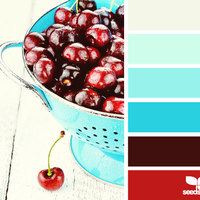 Rockabilly Red and Blue Beaded Earrings - Pearl Coat Drop Dangle Earrings - Cherry Bubble Tea - Thumbnail 4