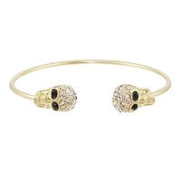 Skarr- Double Skull Rhinestone Cuff - Thumbnail 1