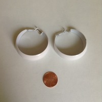 White Hoop Earrings - Thumbnail 1