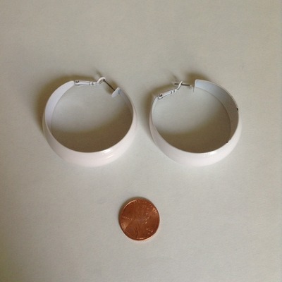 White hoop earrings