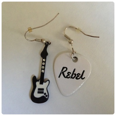 Guitar and rebel earrings