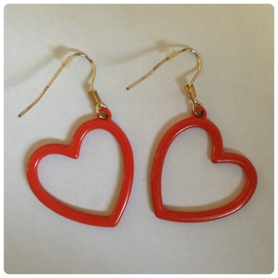 Coral heart earrings