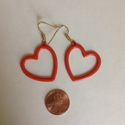 Coral heart earrings