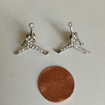 Silver jordan jumpman stud earrings